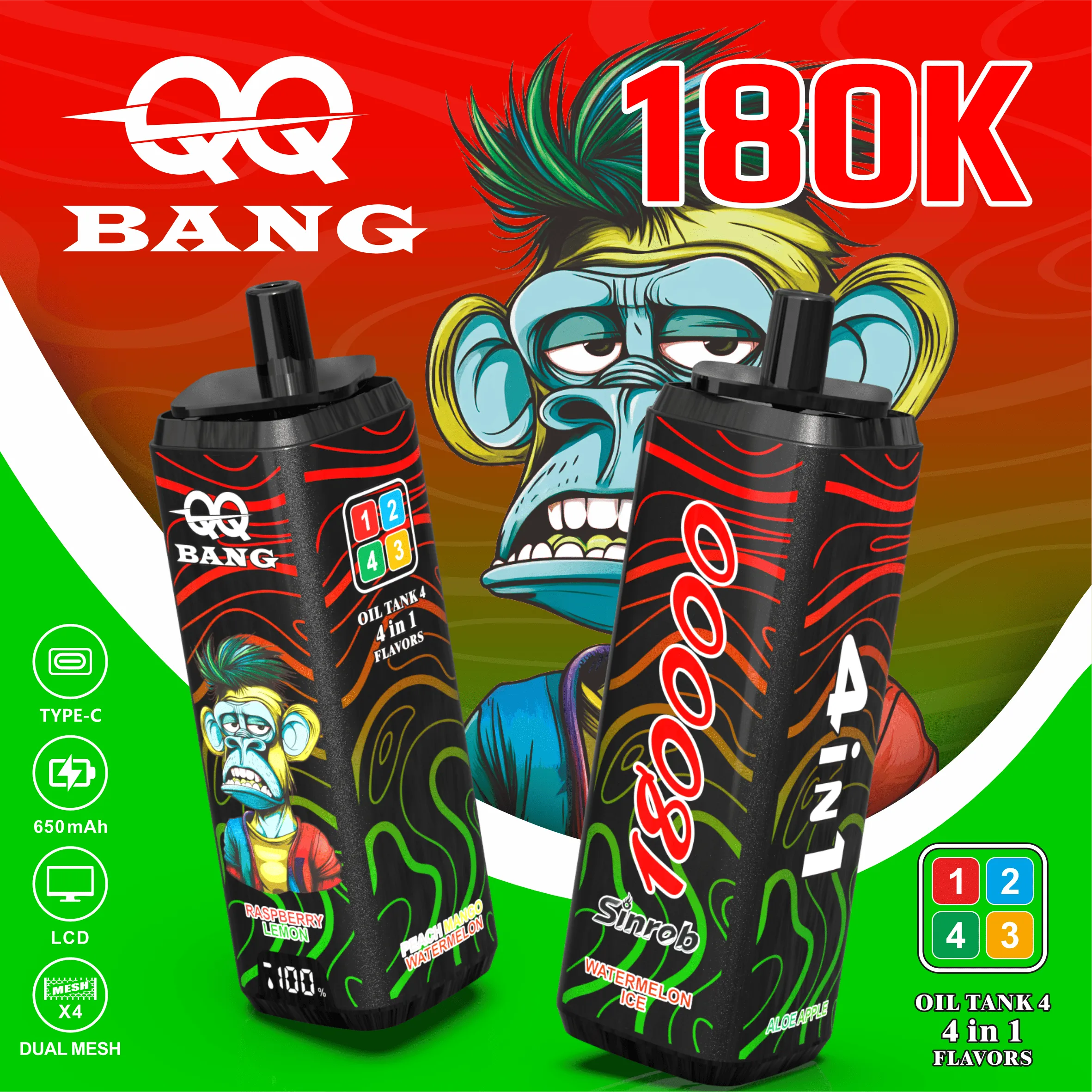 QQ Bang 180K Puffs 4 In 1