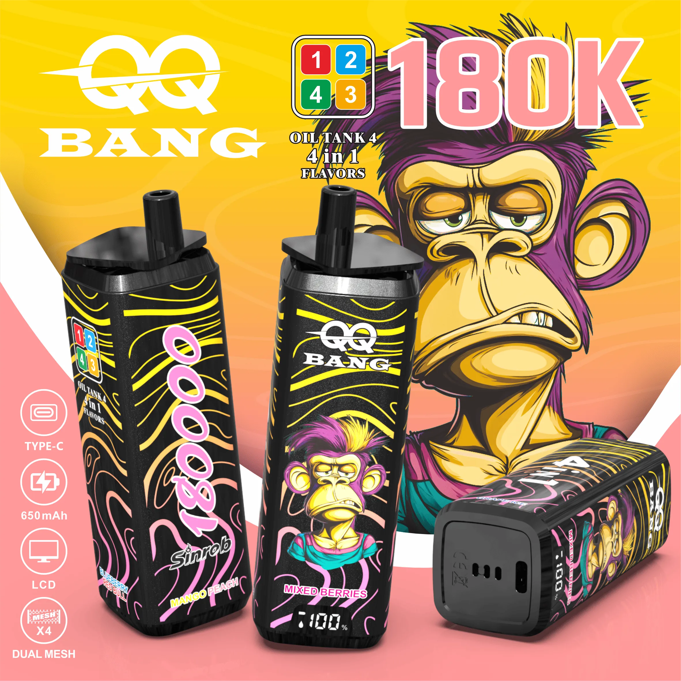 QQ BANG 180000 puffs 4 in 1 vape