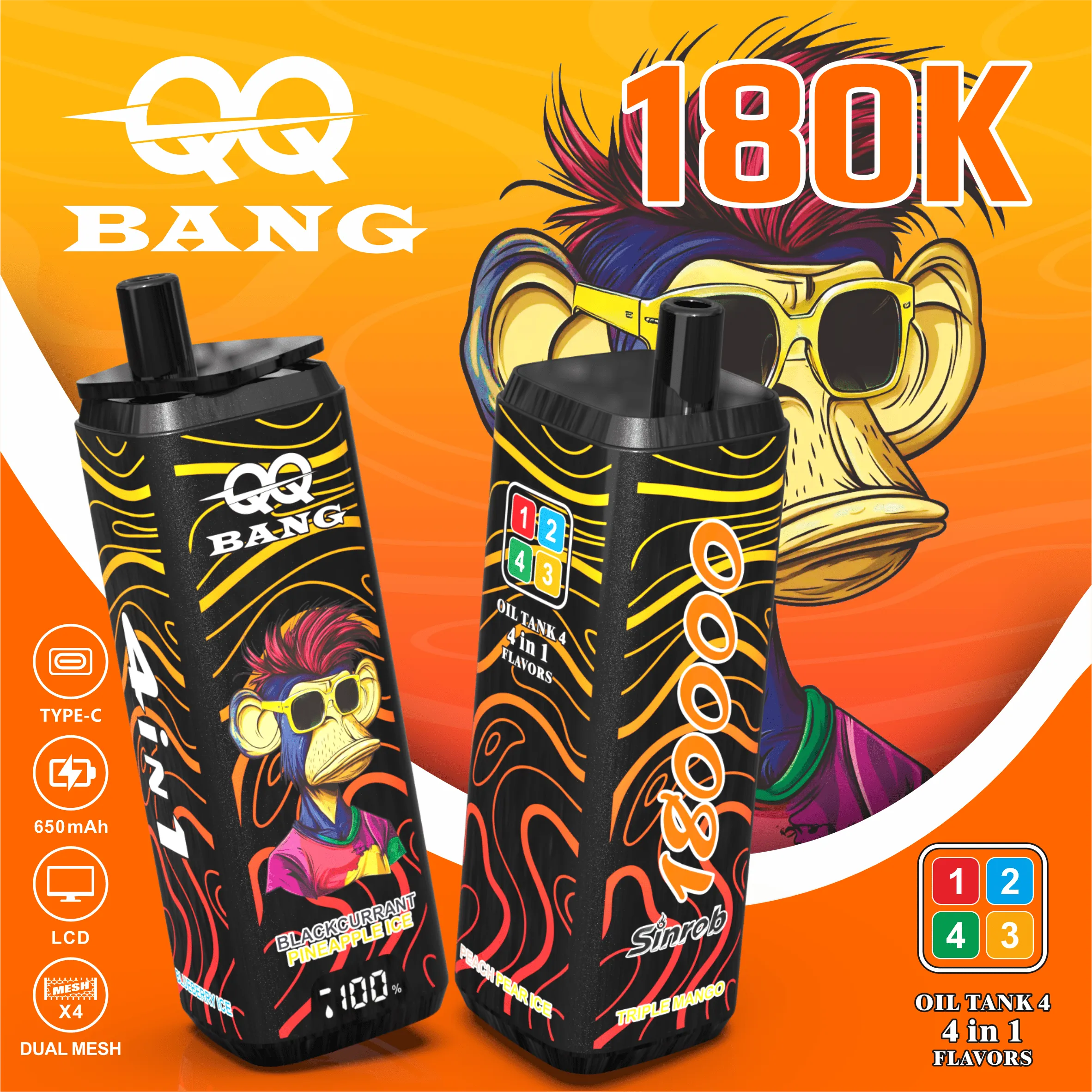 QQ BANG 180000 4 in 1 disposable vape