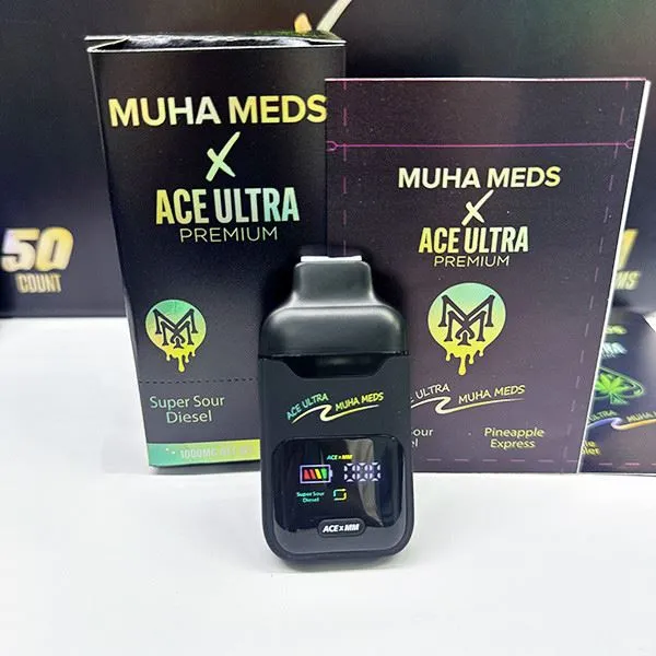 Empty MUHA MED X ACE ULTRA 0.5+0.5G Disposable Vape high quality
