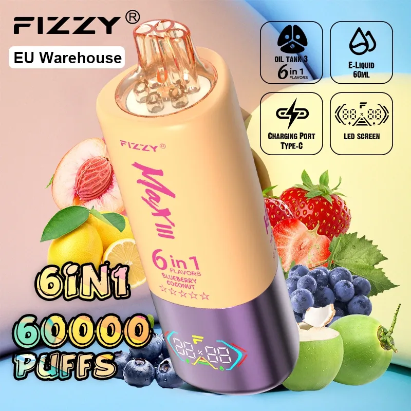 Fizzy 60000 Puffs Puff 60k 6 in 1 Flavors Disposable Vape